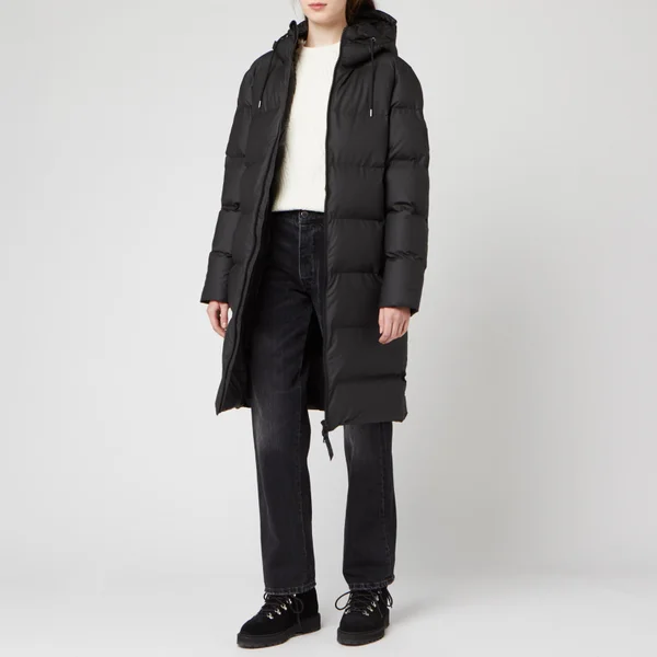RAINS Long Puffer Jacket - Black