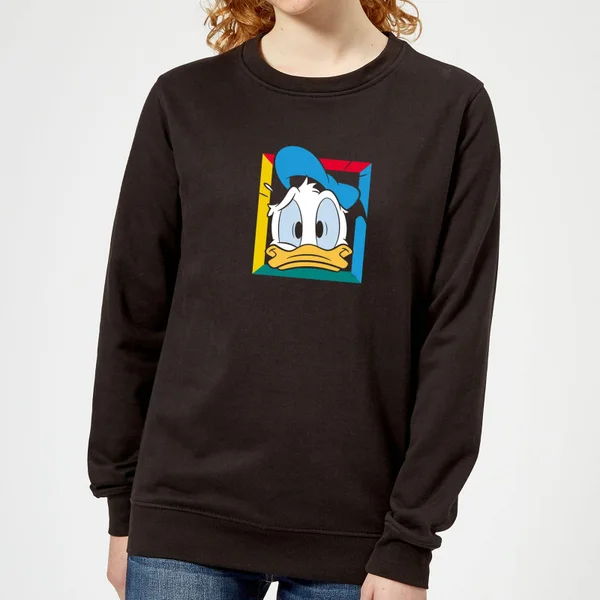 Disney Donald Face Women's Sweatshirt - Black