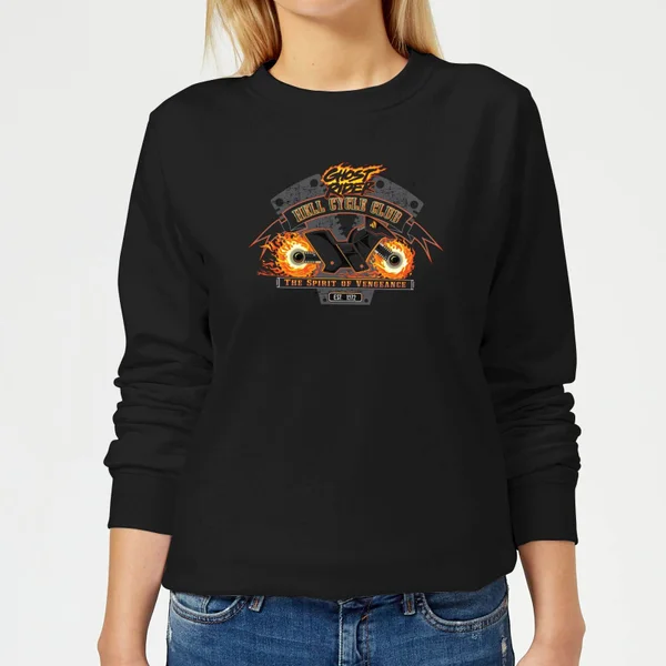 Marvel Ghost Rider Hell Cycle Club Women's Sweatshirt - Black