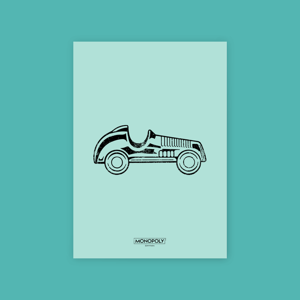 Monopoly Car Letterpress Art Print