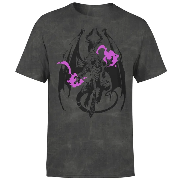 Magic The Gathering Nicol Bolas Line Art Men's T-Shirt - Acid Wash