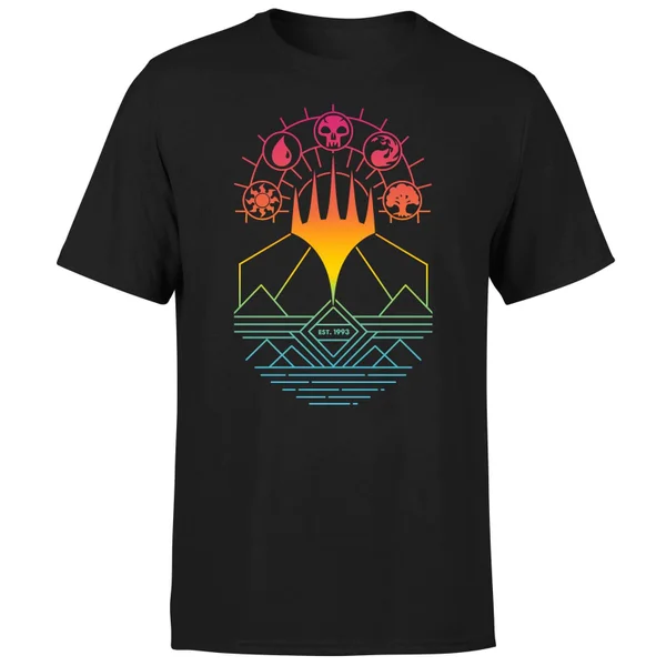 Magic The Gathering Colour Linework Design Men's T-Shirt - Black