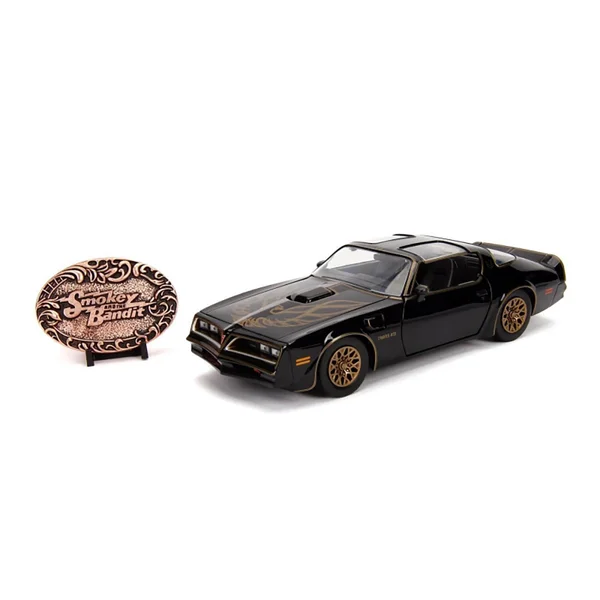 Jada Die Cast 1:24 Smokey and The Bandit Firebird and Bandit Belt Buckle