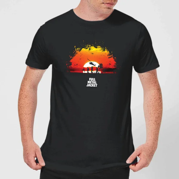 Full Metal Jacket Sunset Distressed Men's T-Shirt - Black