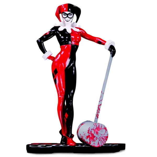 DC Collectibles Harley Quinn Rood Wit En Zwart Beeldje Van Adam Hughes