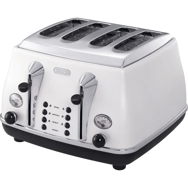De'Longhi CTOM4003 Icona Micalite 4 Slice Toaster - White