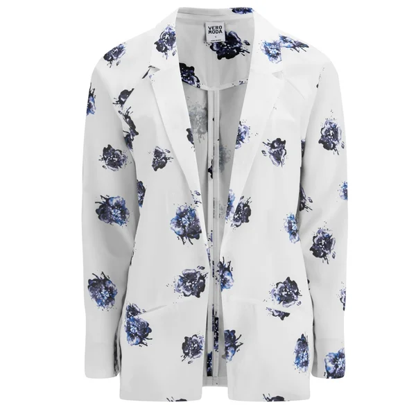 Vero Moda Women's Yin Floral Blazer - Snow White
