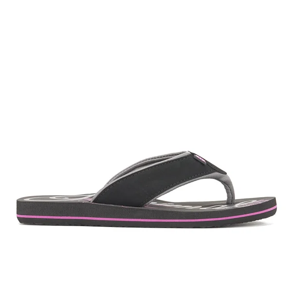 Animal Women's Swish Logo Flip Flops - Black
