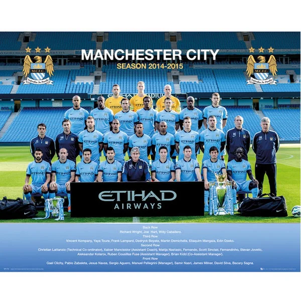 Manchester City Team Photo 14/15 - Mini Poster - 40 x 50cm