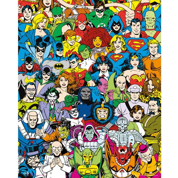 DC Comics Retro Cast - Mini Poster - 40 x 50cm