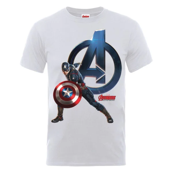Marvel Avengers Men's Age of Ultron Captain America T-Shirt - Ash Grey