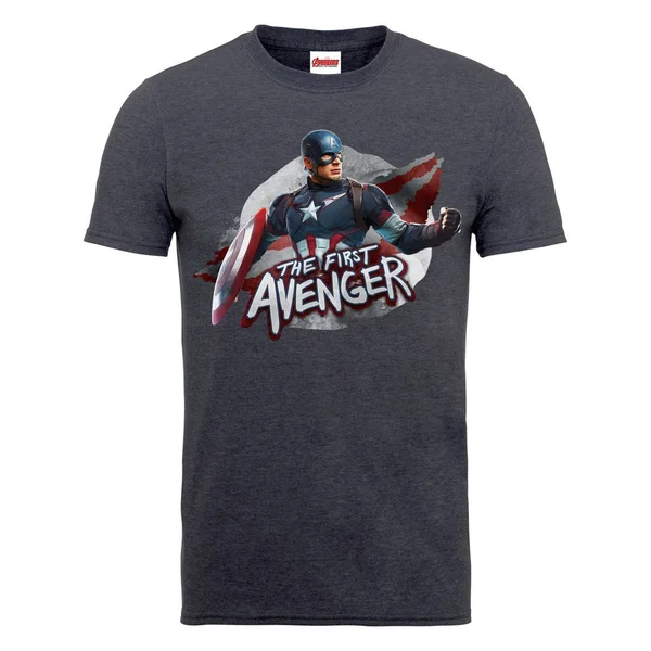 Marvel Avengers Men's Age of Ultron Captain America The First Avenger T-Shirt - Dark Grey
