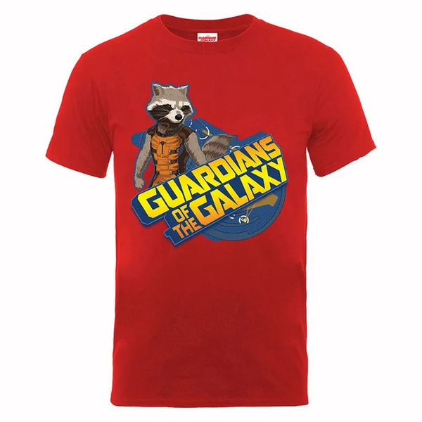 Marvel Guardians of the Galaxy Men's Rocket Logo T-Shirt - Red