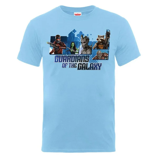 Marvel Guardians of the Galaxy Men's Team Montage T-Shirt - Sky