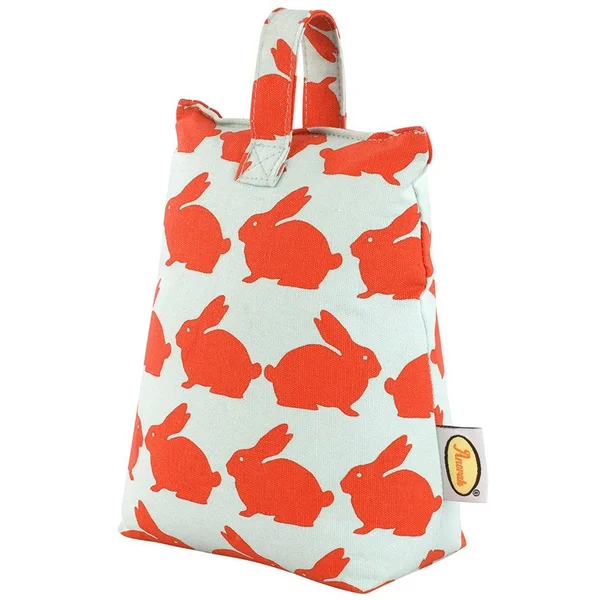 Anorak Kissing Rabbits Door Stop - Orange/Blue