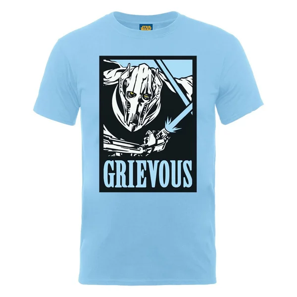 Star Wars Men's Grievous Art Poster T-Shirt - Sky
