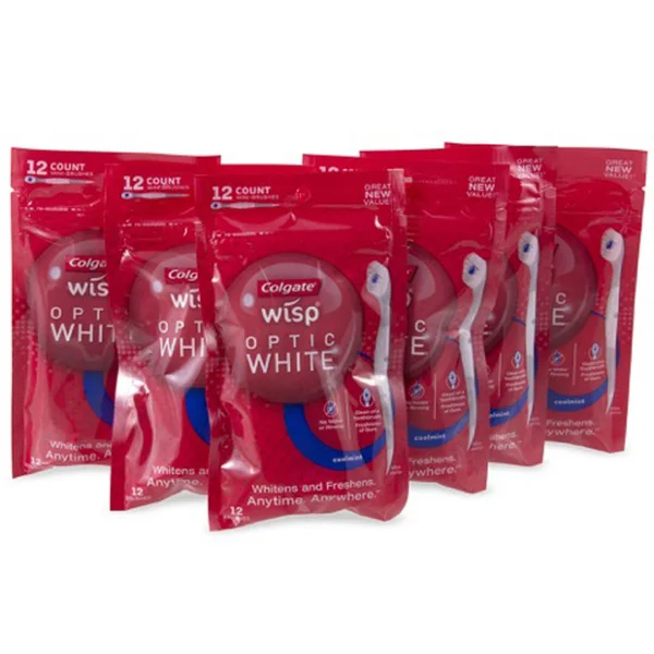 Colgate Wisp Disposable Toothbrushes - 72 pack (6 x12 packs) - Cool Mint