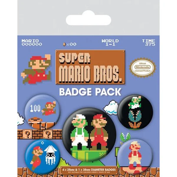 Nintendo Super Mario Bros Retro - Badge Pack