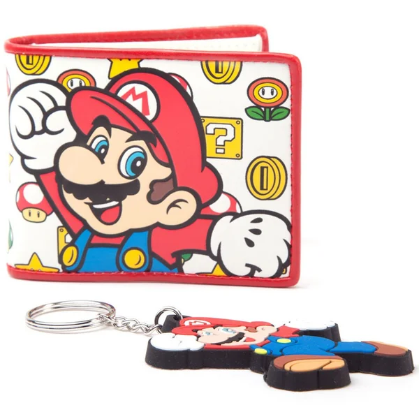 Nintendo Super Mario Bros. Mario Wallet and Key Chain Gift Set