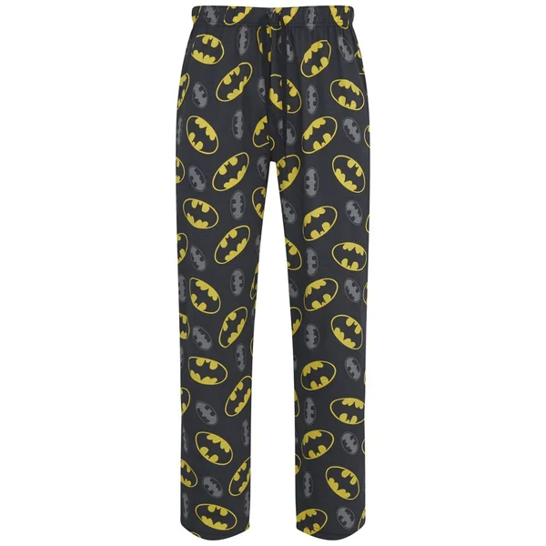DC Comics Batman Men's All Over Logo Lounge Pants - Black