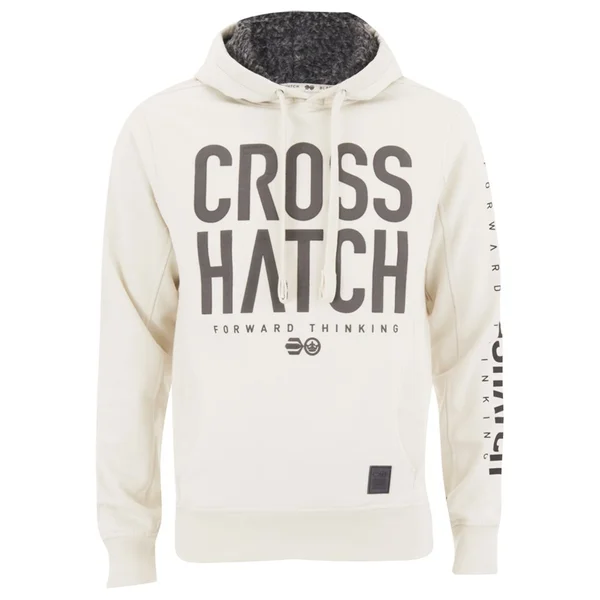 Crosshatch Men's Jackle Bourg Lined Hood Print Hoody - White