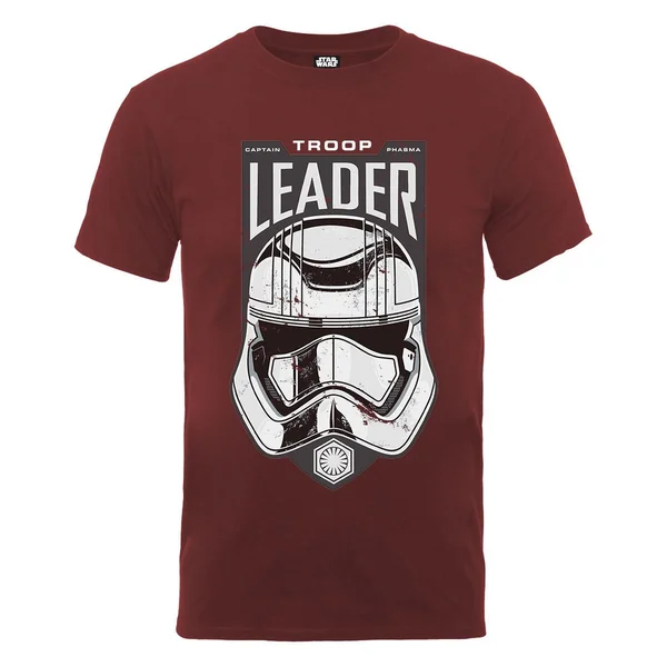 Star Wars Men's The Force Awakens Captain Phasma Troop Leader Head T-Shirt - Maroon