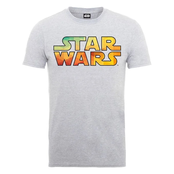 Star Wars Men's The Force Awakens Logo Geometric Pattern T-Shirt - Heather Grey