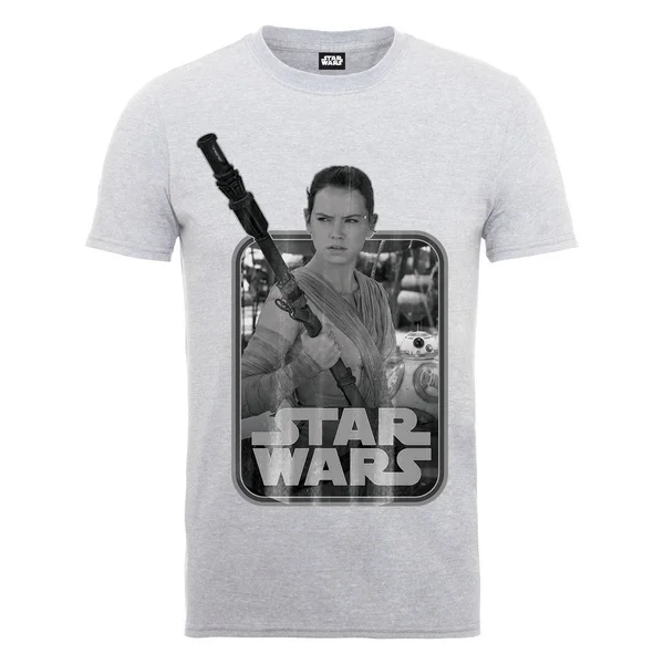 Star Wars Men's The Force Awakens Rey Photocopy T-Shirt - Heather Grey