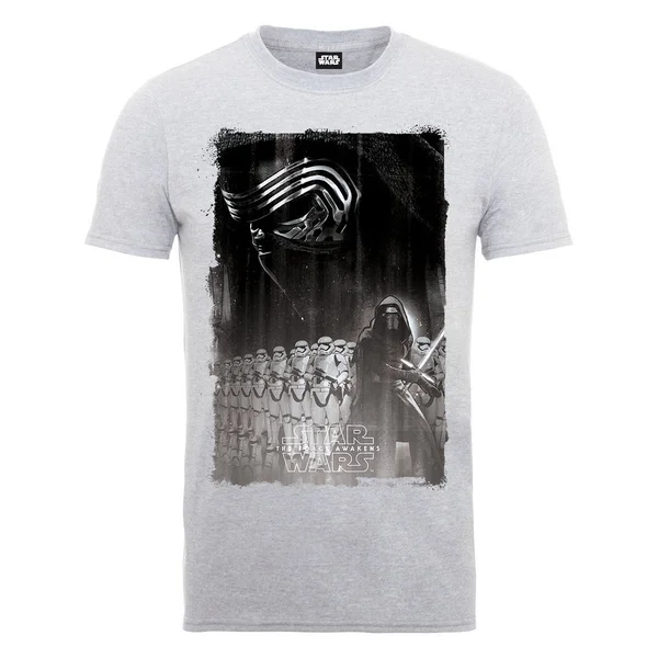 Star Wars Men's The Force Awakens Kylo Ren Collage Poster T-Shirt - Heather Grey