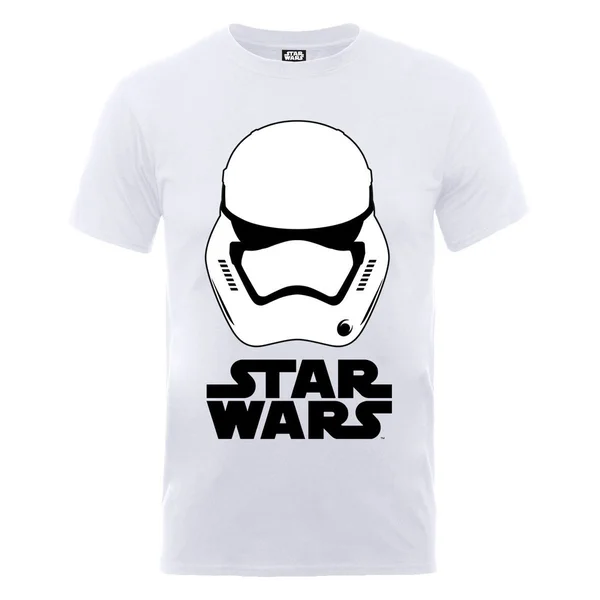 Star Wars Men's The Force Awakens Stormtrooper Helmet White T-Shirt - White