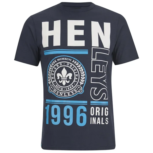 Henleys Men's Block Print T-Shirt - Peacoat