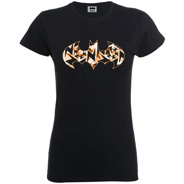 DC Comics Women's Batman Batgirl Halloween Geometric Retro Logo Shirt - Black
