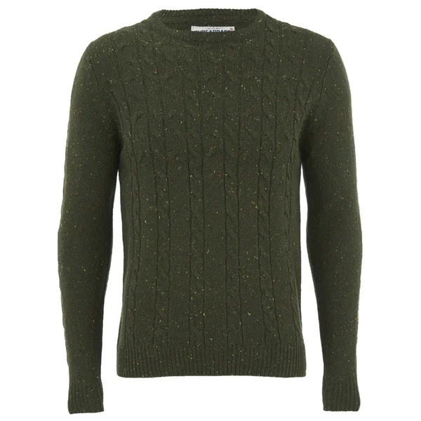 Threadbare Men's Fleck Cable Crew Neck Jumper - Olive