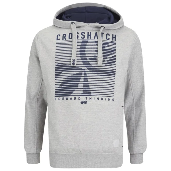 Crosshatch Men's Lambent Graphic Hoody - Light Grey Marl
