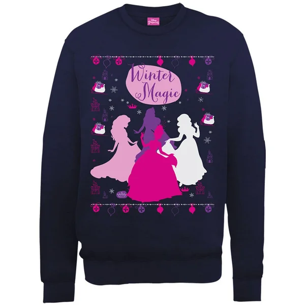 Disney Princess Christmas Silhouettes Sweatshirt - Navy