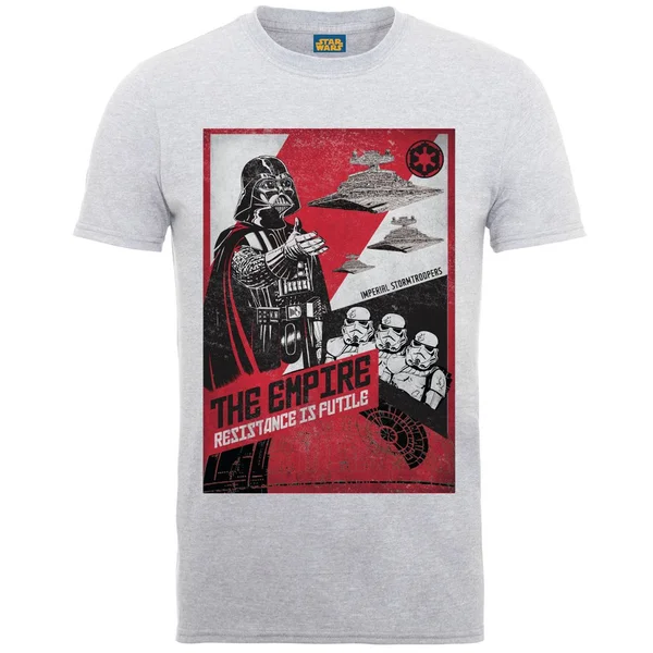 Star Wars Men's Propaganda Resistance Is Futile T-Shirt - Heather Grey