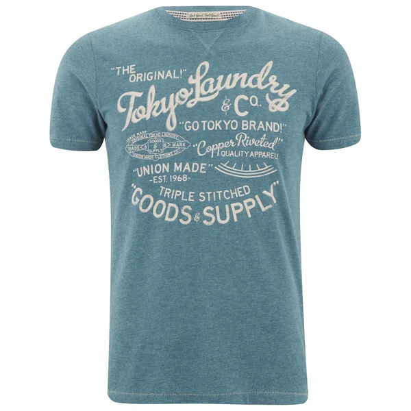 Tokyo Laundry Men's Otterwell T-Shirt - Petrol Blue Marl
