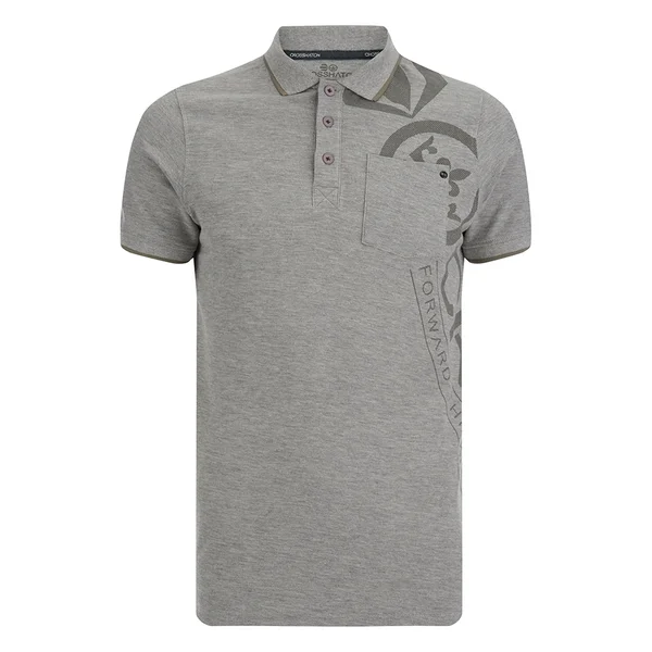 Crosshatch Men's Pacific Polo Shirt - Grey Marl