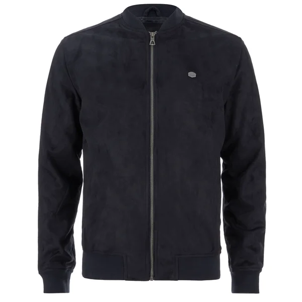 Threadbare Men's Milton Suedette Bomber Jacket - Navy