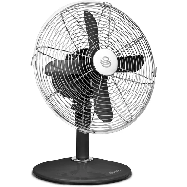 Swan SFA1010BN Retro Desk Fan - Black - 12 Inch
