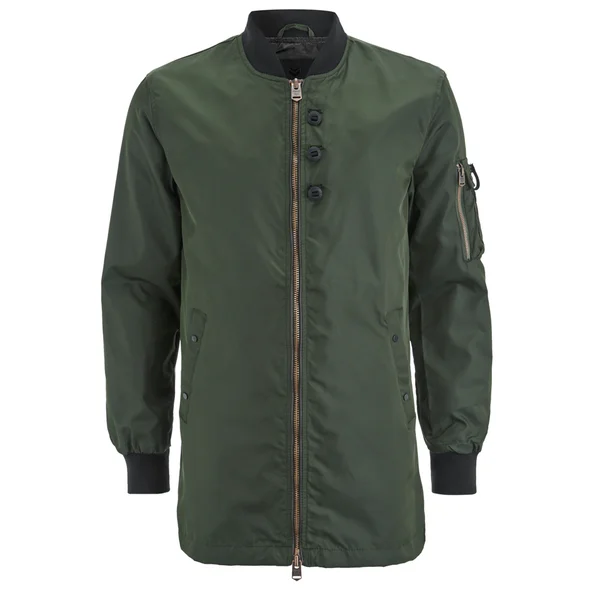 4Bidden Men's Impact Longline Bomber Jacket - Khaki