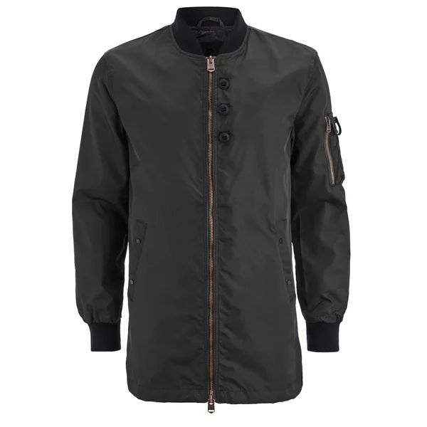 4Bidden Men's Impact Longline Bomber Jacket - Black