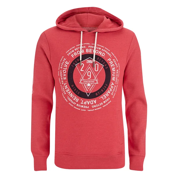 Smith & Jones Men's Pseudo Print Hoody - True Red Marl