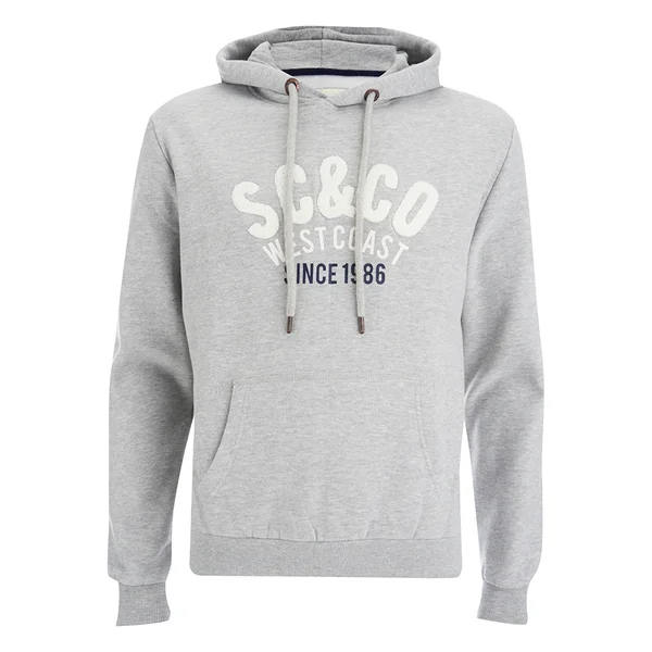 Soul Cal Men's SC&CO Logo Hoody - Grey Marl