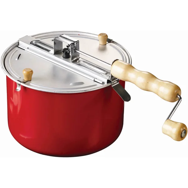 Eddingtons Traditional Stovetop Popcorn Maker - Red/Steel