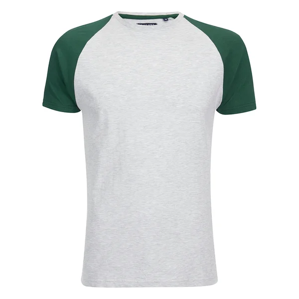 Brave Soul Men's Baptist Raglan Sleeve T-Shirt - Ecru/Bottle Green