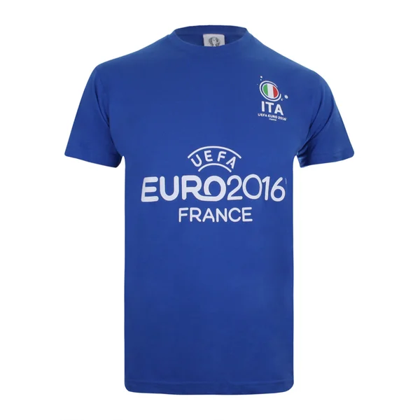 Euro 16 Men's Italy Badge T-Shirt - Royal Blue