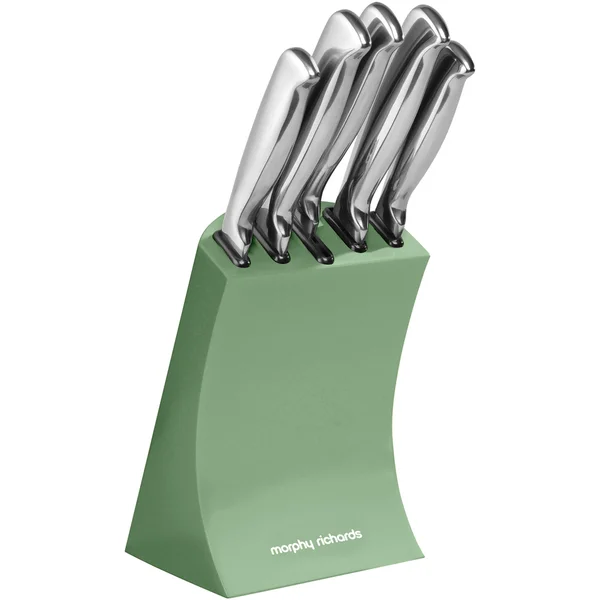Morphy Richards 974802 5 Piece Knife Block Sage Green