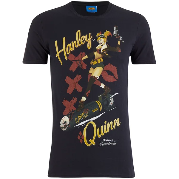 DC Comics Bombshells Men's Harley Quinn T-Shirt - Black