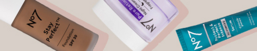 Image shows Retinol Night Cream, Retinol Night Concentrate, Restore & Renew Night Cream, Protect & Perfect Serum and Stay Perfect Foundation